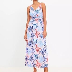 Loft cotton fish novelty print maxi dress 2024